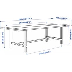 Обеденный набор Ikea Nordviken/Skogsta 210/289см 1+6 (Белый/Акация) Thumb
