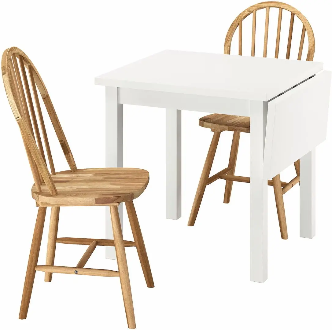 Set masa scaune Ikea Nordviken/Skogsta 74/104cm 1+2 (Alb/Acacia)