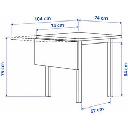 Set masa scaune Ikea Nordviken/Skogsta 74/104cm 1+2 (Alb/Acacia) Thumb