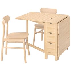 Обеденный набор Ikea Norraker/Ronninge 26x89x152 Береза/Береза (1+2)