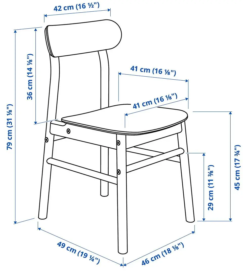 Обеденный набор Ikea Norraker/Ronninge 26x89x152 Береза/Береза (1+2) - 7