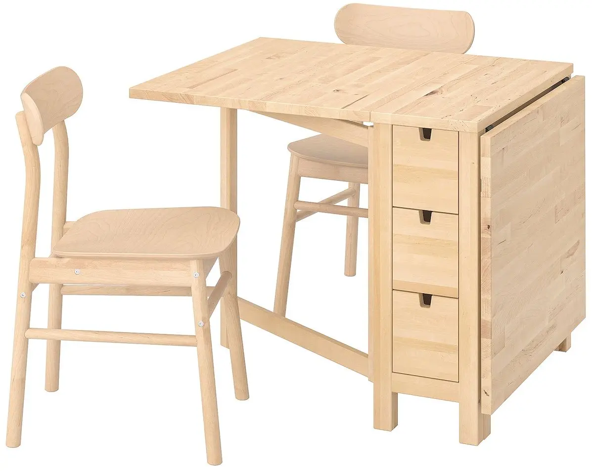 Обеденный набор Ikea Norraker/Ronninge 26x89x152 Береза/Береза (1+2)