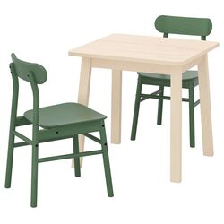 Set masa scaune Ikea Norraker/Ronninge 74x74 Mesteacan/Verde (1+2) Thumb