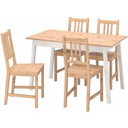 Set masa scaune Ikea Pinntorp 125cm 1+4 (Maro deschis /Alb) Thumb