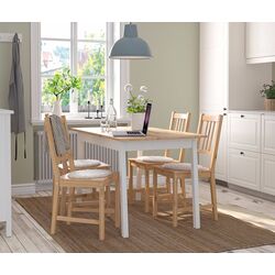 Set masa scaune Ikea Pinntorp 125cm 1+4 (Maro deschis /Alb)