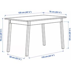 Set masa scaune Ikea Pinntorp 125cm 1+4 (Maro deschis /Alb) Thumb