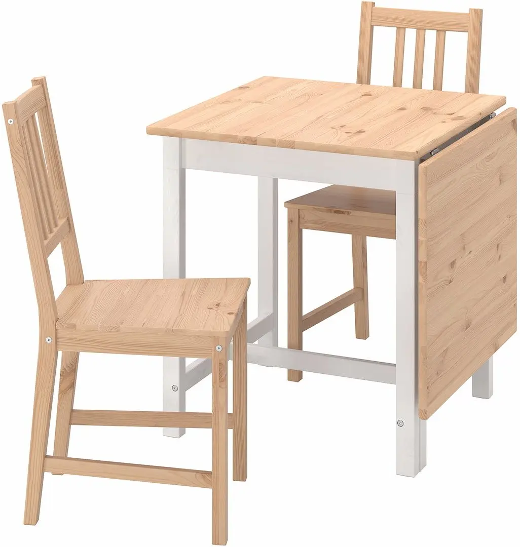 Обеденный набор Ikea Pinntorp 67/124см 1+2 (Светло-коричневый/Белый)