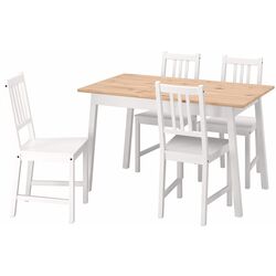 Set de sufragerie Ikea Pinntorp/Stefan 125cm 1+4 (Maro deschis/Alb) Thumb