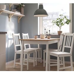 Set de sufragerie Ikea Pinntorp/Stefan 125cm 1+4 (Maro deschis/Alb)