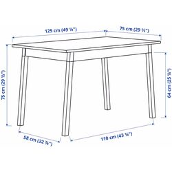 Set de sufragerie Ikea Pinntorp/Stefan 125cm 1+4 (Maro deschis/Alb) Thumb