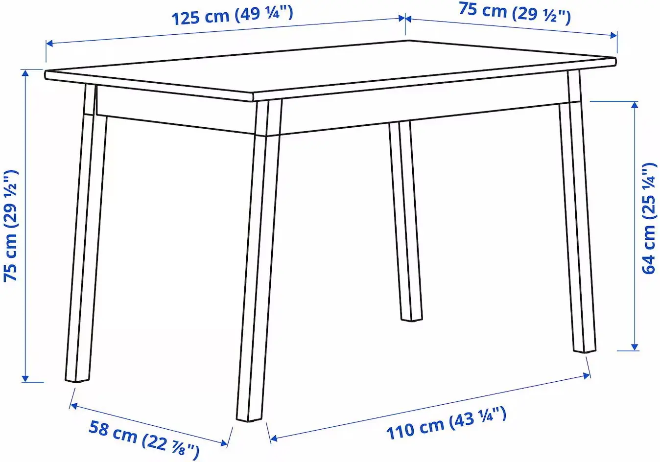 Set masa scaune Ikea Pinntorp/Stefan 125cm 1+4 (Maro deschis/Rosu/Alb)