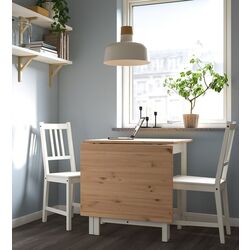 Set de sufragerie Ikea Pinntorp/Stefan 67/124cm 1+2 (Maro deschis/Alb)