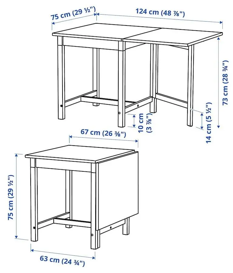 Set de sufragerie Ikea Pinntorp/Stefan 67/124cm 1+4 (Maro deschis/Alb)