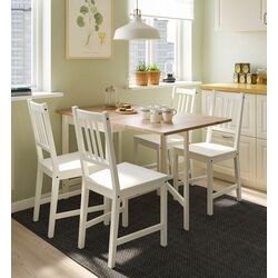 Set de sufragerie Ikea Pinntorp/Stefan 67/124cm 1+4 (Maro deschis/Alb)