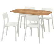 Set masa scaune Ikea PS 2012/Janinge 138cm 1+4 (Bambus/Alb)