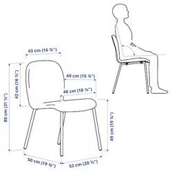 Обеденный набор Ikea Ravaror/Karlpetter 130x78 Дубовый Шпон/Гуннаред Cветло-зеленый Черный (1+4) Thumb
