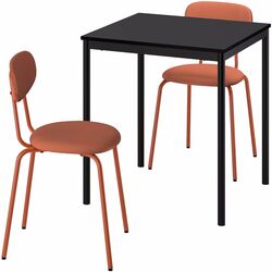 Обеденный набор Ikea Sandsberg/Ostano/Remmarn 67см 1+2 (Черный/Красно-коричневый) Thumb