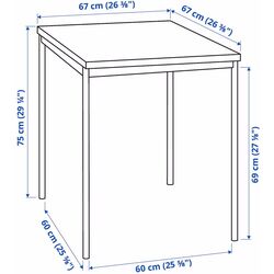 Обеденный набор Ikea Sandsberg/Ostano/Remmarn 67см 1+2 (Черный/Красно-коричневый) Thumb