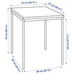 Обеденный набор Ikea Sandsberg 67x67см 1+2 (Черный) Thumb