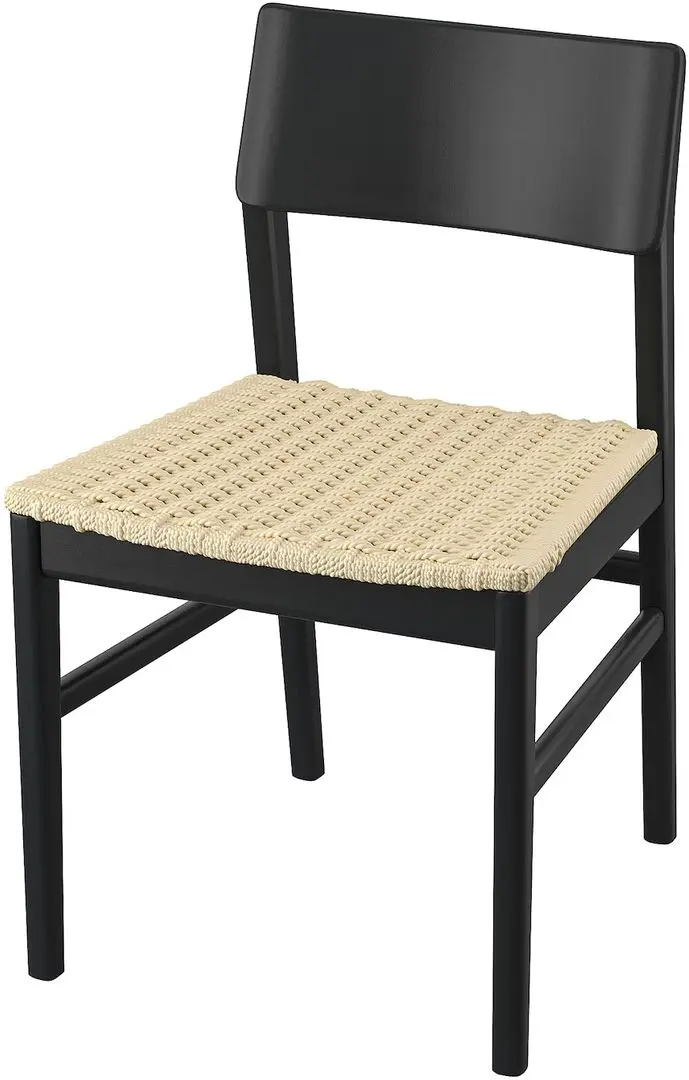 Обеденный набор Ikea Skansnas 150/205см 1+4 (Бук светлый/Бук черный)