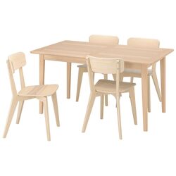 Обеденный набор Ikea Skansnas/Lisabo 150/205см 1+4 (Шпон светлого бука/Ясень) Thumb