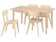 Set masa scaune Ikea Skansnas/Lisabo 150/205cm 1+4 (Furnir fag deschis/Frasin)