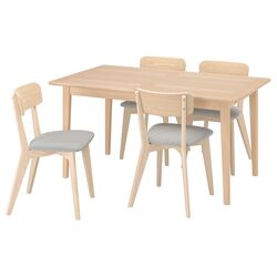 Set masa scaune Ikea Skansnas/Tallmyra/Lisabo 150/205cm 1+4 (Fag deschis/Frasin/Gri) Thumb