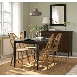 Set de sufragerie Ikea Skogsta/Danderyd 130cm 1+4 (Acacia/Negru)