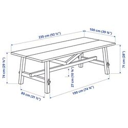 Обеденный набор Ikea Skogsta/Nordviken 235x100см 1+6 (Акация/Черный) Thumb