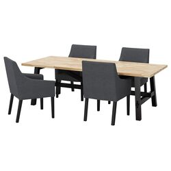 Обеденный набор Ikea Skogsta/Sakarias 235x100 Черная акация/Спорда темно-серый (1+4)