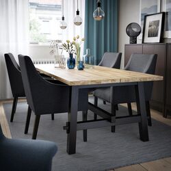 Обеденный набор Ikea Skogsta/Sakarias 235x100 Черная акация/Спорда темно-серый (1+4) Thumb