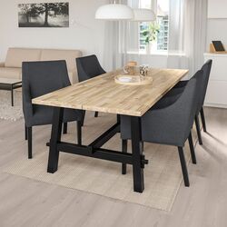 Обеденный набор Ikea Skogsta/Sakarias 235x100 Черная акация/Спорда темно-серый (1+4) Thumb