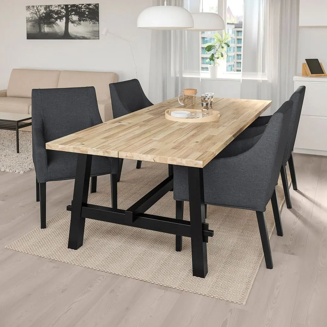 Обеденный набор Ikea Skogsta/Sakarias 235x100 Черная акация/Спорда темно-серый (1+4) - 5