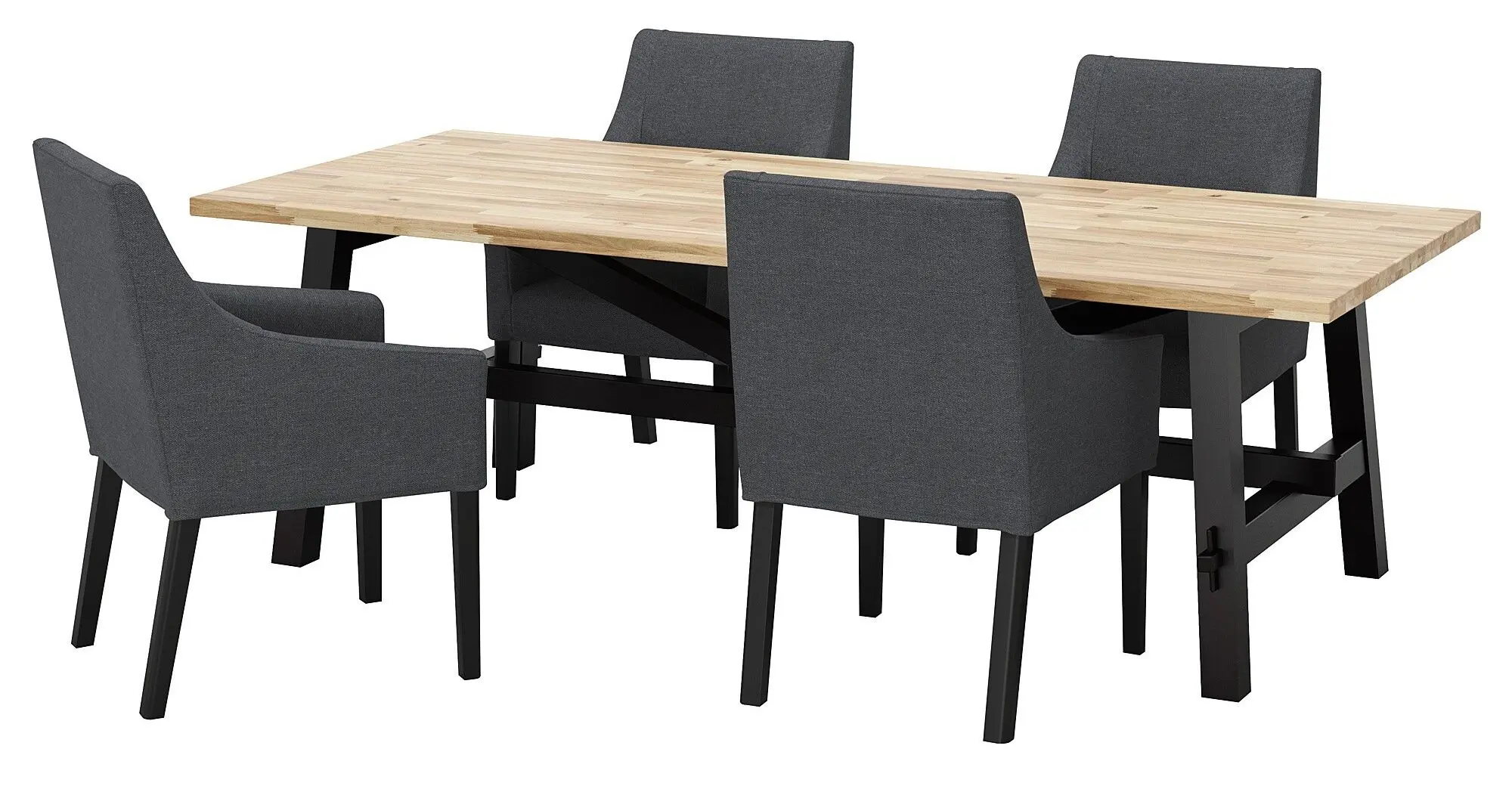 Обеденный набор Ikea Skogsta/Sakarias 235x100 Черная акация/Спорда темно-серый (1+4)