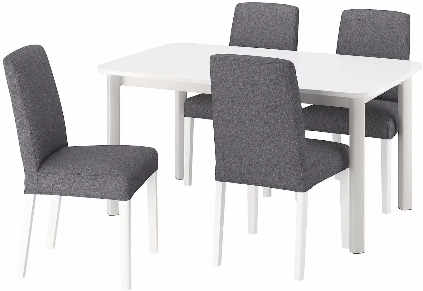 Set masa scaune Ikea Standtorp/Bergmund/Gunnared 150/205/260cm 1+4 (Alb/Gri) - 2