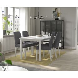 Set masa scaune Ikea Standtorp/Bergmund/Gunnared 150/205/260cm 1+4 (Alb/Gri)