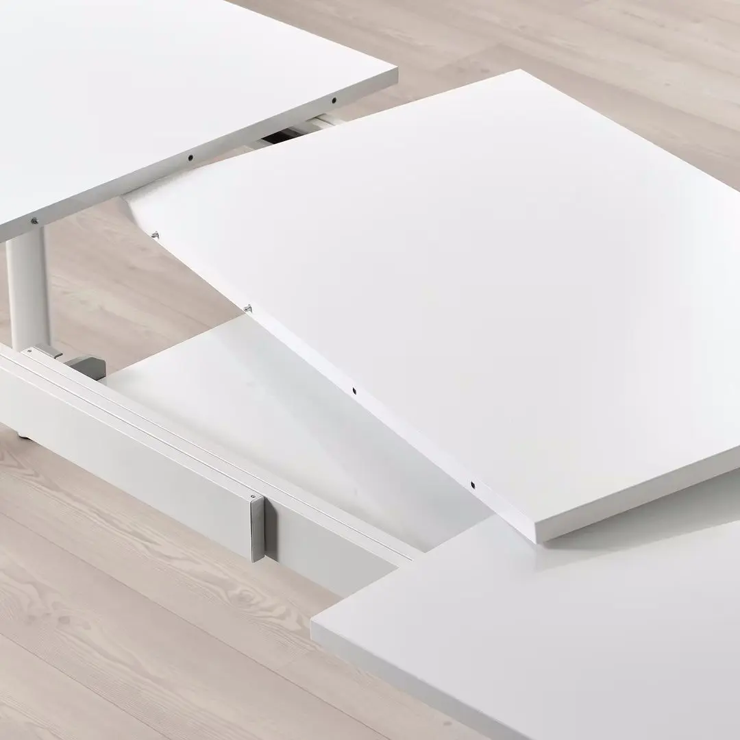 Set masa scaune Ikea Standtorp/Bergmund/Gunnared 150/205/260cm 1+4 (Alb/Gri) - 5