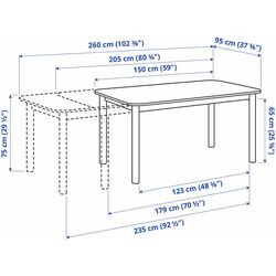 Set masa scaune Ikea Standtorp/Bergmund/Gunnared 150/205/260cm 1+4 (Alb/Gri) Thumb
