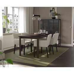 Set masa scaune Ikea Standtorp/Marenas/Gunnared 150/205/260cm 1+4 (Maro/Negru/Bej)