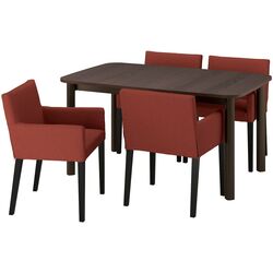 Обеденный набор Ikea Standtorp/Marenas/Gunnared 1+4 (Коричневый/Черный/Красно-коричневый) Thumb