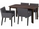 Set masa scaune Ikea Standtorp/Marenas/Gunnared 150/205/260cm 1+4 (Maro/Negru/Gri inchis)