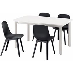 Обеденный набор Ikea Standtorp/Odger 150/205/260см 1+4 (Белый/Антрацит) Thumb