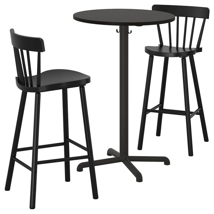 Set masa scaune Ikea Stensele/Norraryd 1+2 (Antracit/Negru)