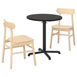 Обеденный набор Ikea Stensele/Ronninge 70cm Антрацит/Береза антрацит (1+2)