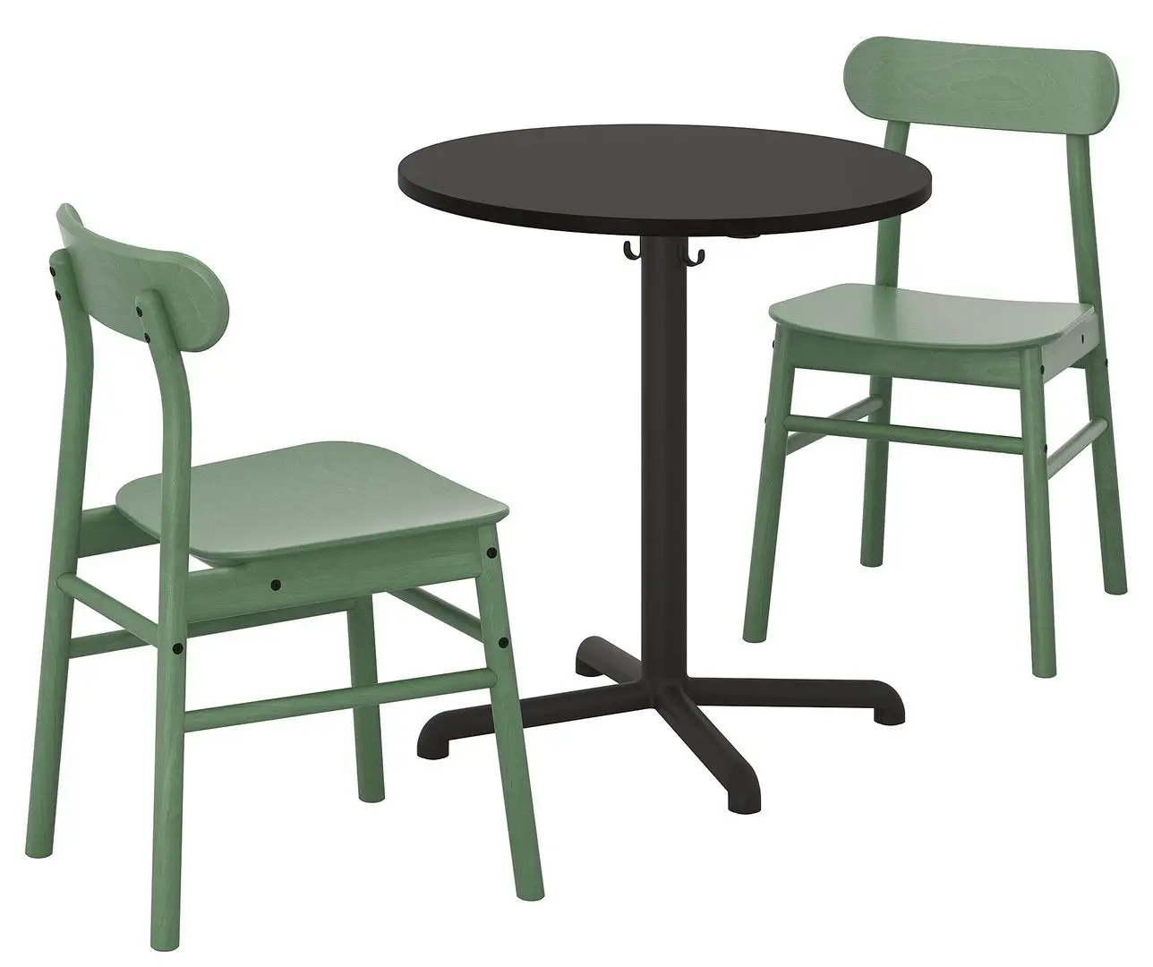 Обеденный набор Ikea Stensele/Ronninge 1+2 (Антрацит/Зеленый)
