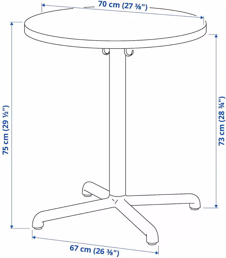 Обеденный набор Ikea Stensele/Odger 70см 1+2 (Антрацит)