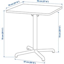 Set masa scaune Ikea Stenssele/Odger 70x70cm 1+2 (Antracit) Thumb