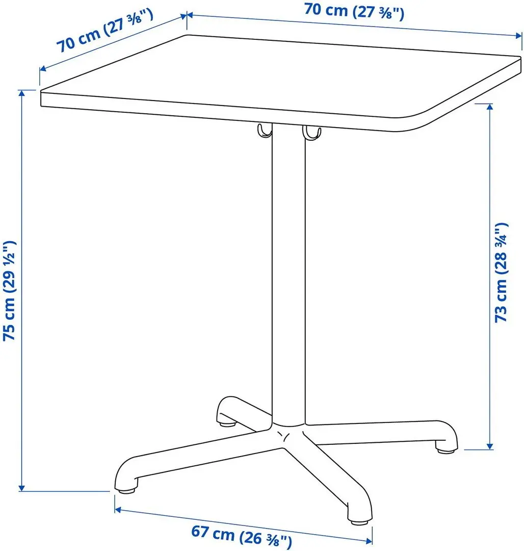 Set masa scaune Ikea Stenssele/Odger 70x70cm 1+2 (Antracit)