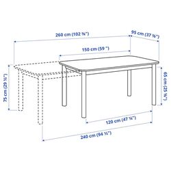 Обеденный набор Ikea Strandtorp/Bergmund/Orrsta 150/205/260см 1+8 (Белый/Серый) Thumb