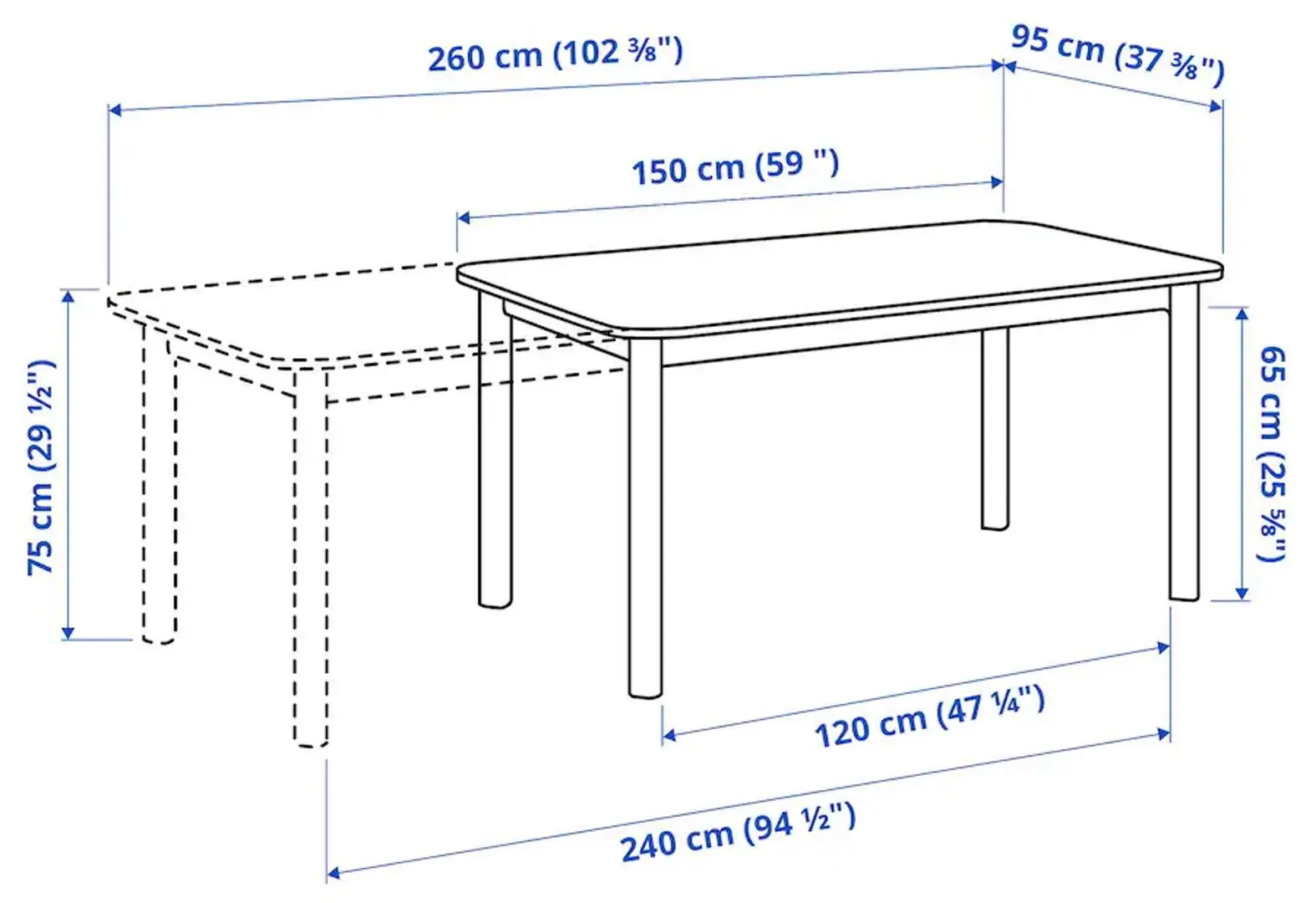 Обеденный набор Ikea Strandtorp/Bergmund/Orrsta 150/205/260см 1+8 (Белый/Серый)